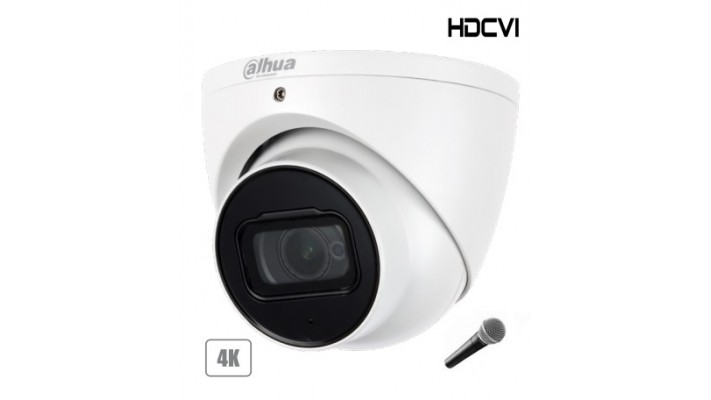 Caméra Dahua HDCVI 4K 8MP, Multi-format, Micro intégré, vision nuit 165ft (50M), lentille 2.8mm